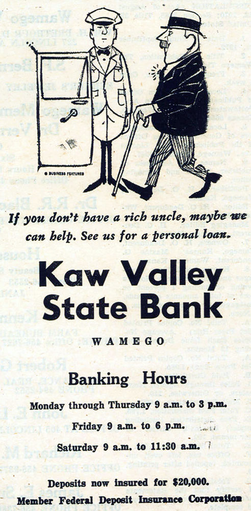 News clipping of an old KVSB bank advertisement.